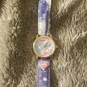 🍩SuperGirl Watch with tiedye denim band🍩